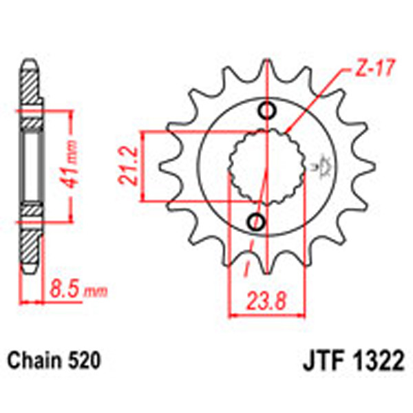 JT JT Gear Box Sprockets G/B 1322-15 (2071)
